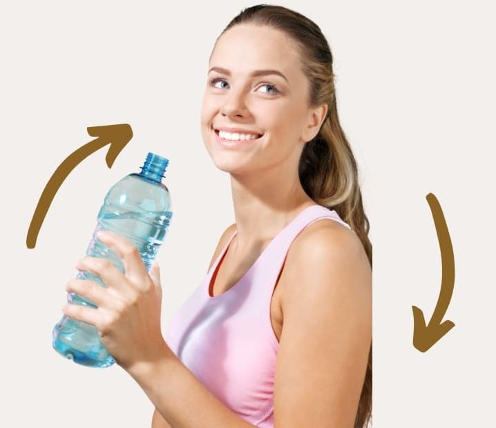 Gut-skin connection woman drinking water